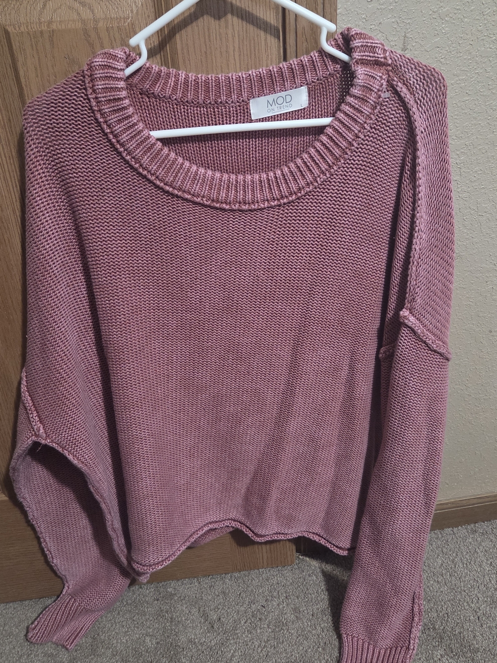 MOD on Trends Pink Knit Crewneck Sweater - Women's